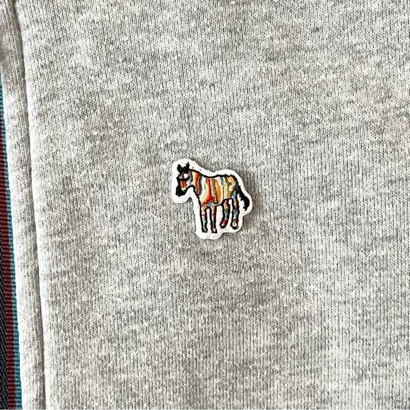 Paul Smith Grey Zip Zebra Logo Hoodie Kids size 8 - Picture 2 of 9